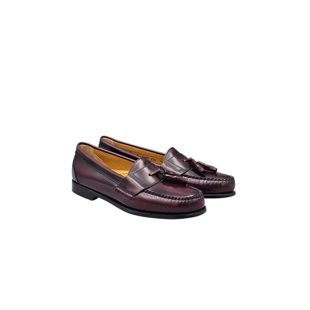GH Bass Harrison II Burgundy Leather Tassel Loafers Mens Size 9.5 D 1449 634
